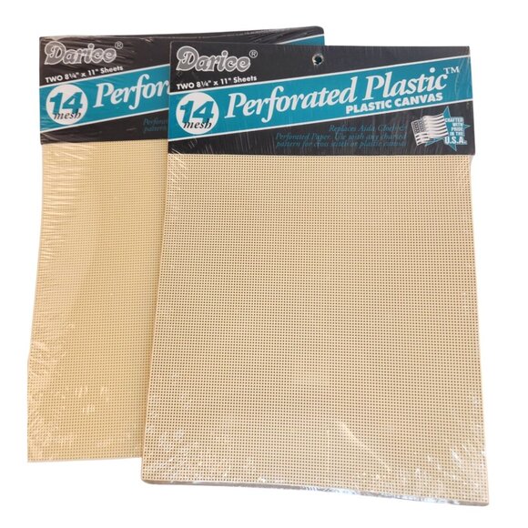 Darice Perforated Plastic 14 Mesh Craft Canvas 8.25" x 11" Sheets 2 Packs Of 2 - Picture 1 of 7